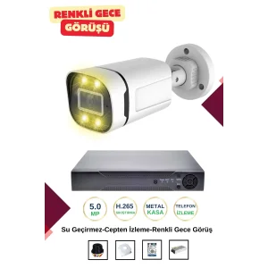 İrtech 1 Kameralı Güvenlik Kamera Seti -Renkli Gece Görüşlü-Su Geçirmez-Tak Çalıştır G12