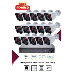 İrtech-15 Kameralı Güvenlik Kamera Seti Gece Görüşlü-Su Geçirmez-Tak Çalıştır G03