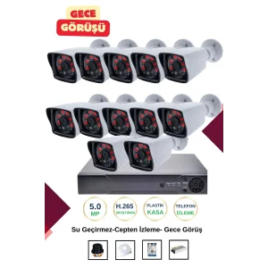 İrtech-12 Kameralı Güvenlik Kamera Seti Gece Görüşlü-Su Geçirmez-Tak Çalıştır G03