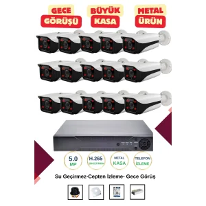 İrtech-15 Kameralı Güvenlik Kamera Seti Metal-Gece Görüşlü-Su Geçirmez-Tak Çalıştır G09