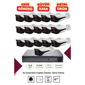 İrtech-16 Kameralı Güvenlik Kamera Seti Metal-Gece Görüşlü-Su Geçirmez-Tak Çalıştır G09