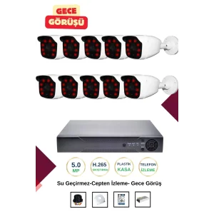 İrtech-8 Kameralı Güvenlik Kamera Seti Gece Görüşlü-Su Geçirmez-Tak Çalıştır G01
