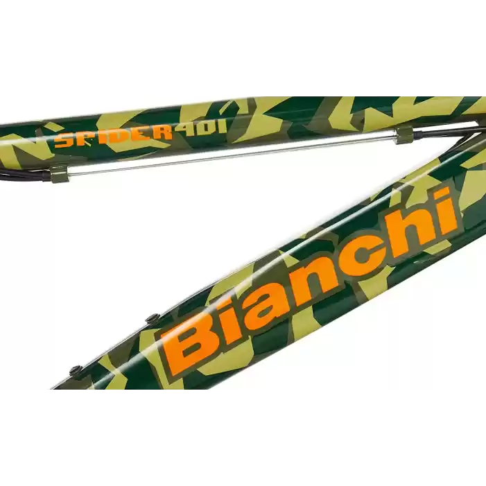 Bianchi Spider 401 24 Jant 21 Vites 32 Cm Mekanik Disk Fren Çocuk Dağ Bisikleti-Yeşil-Turuncu