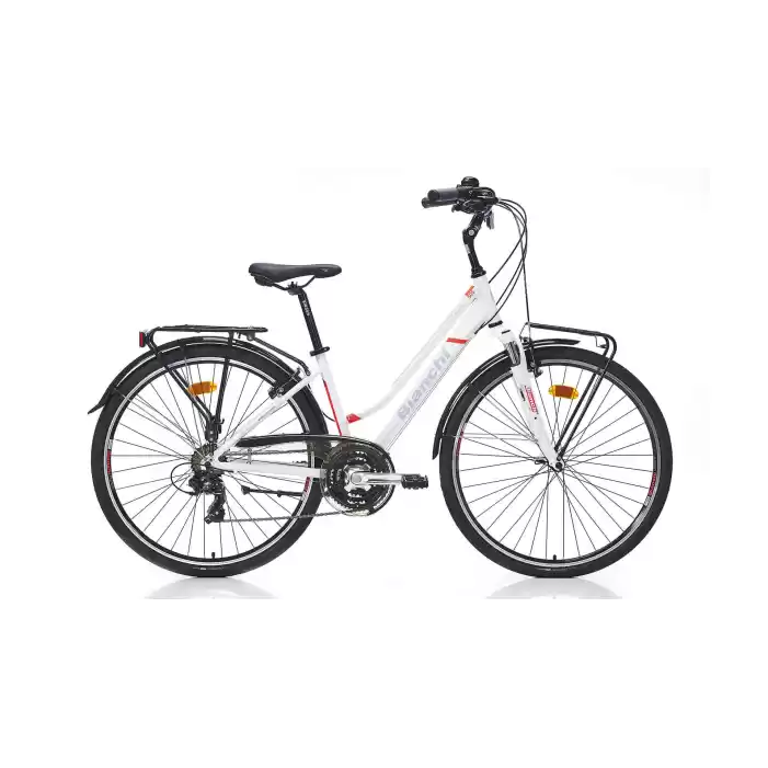 Bianchi Travel 505 28 Jant 21 Vites 44 Cm V-Fren Şehir Bisikleti-Beyaz Mercan - Gri