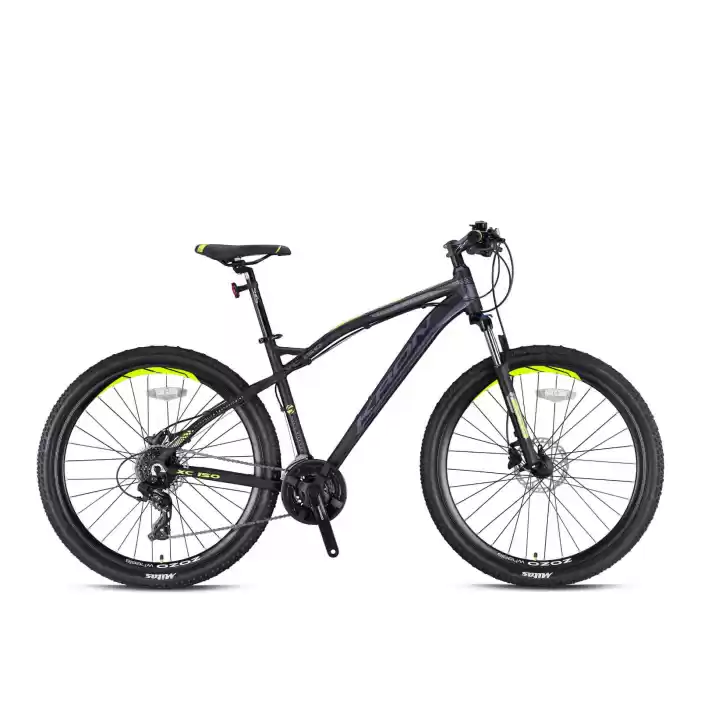 Kron XC-150 27.5 24 Vites 48 Cm Hidrolik Disk Fren Dağ Bisikleti - Mat Siyah-Neon Sarı-Füme
