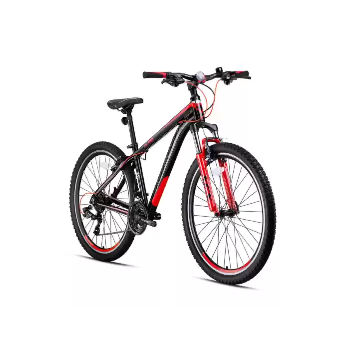 Kron XC100 27.5 Jant 21 Vites 40 Cm V-Fren Dağ Bisikleti - Siyah-Gri-Kırmızı - KRN22-242