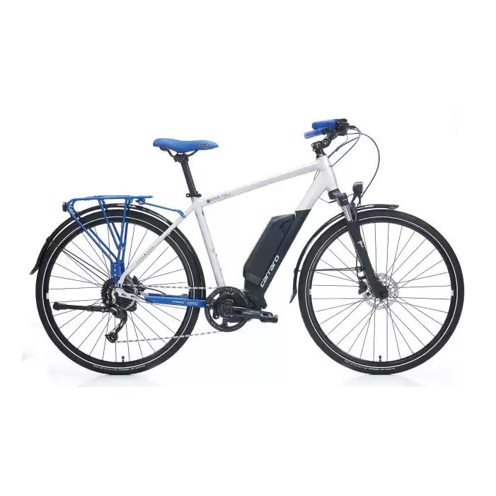 Carraro E-Time Mars 28 Jant 9 Vites 51 Cm Hidrolik Disk Fren Elektrikli Şehir Bisikleti-Mat Gümüş-Siyah-Koyu Mavi