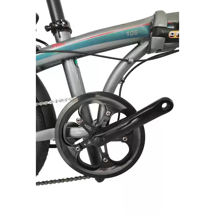 Carraro Flexi 108 HD 20 jant Katlanabilir Bisiklet (Metalik Koyu Gri Koyu Turkuaz) Renk Değiştiren