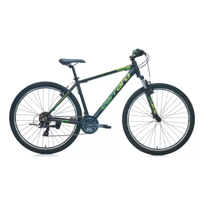 Carraro Force 900 29 Jant 21 Vites 48 Cm V-Fren Dağ Bisikleti -Mat Siyah Yeşil Gümüş