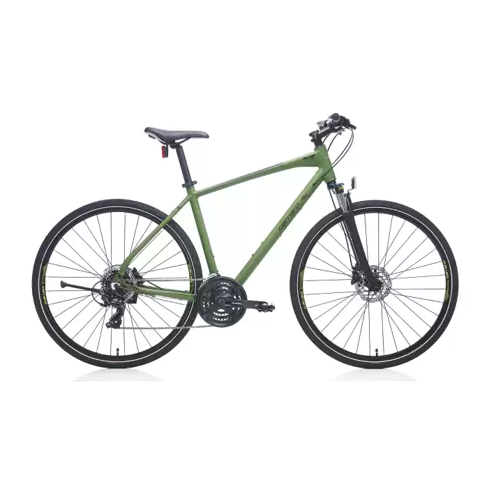 Carraro Sportive 223 28 Jant 21 Vites 45.7 Cm Hidrolik Disk Fren Şehir Bisikleti-Mat Haki Yeşili-Siyah-Sarı