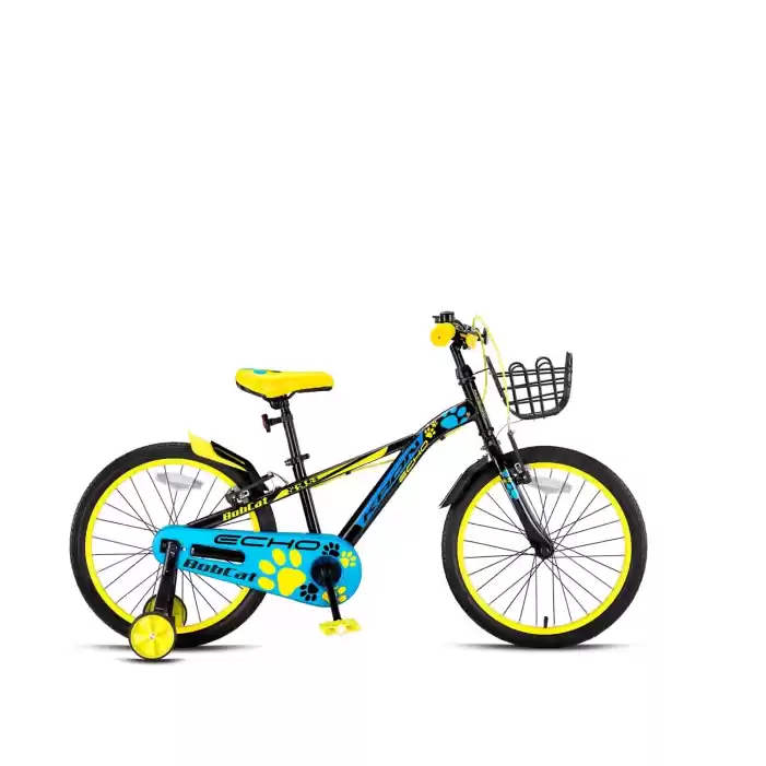 Kron Bobcat 20 Jant V-Fren Çocuk Bisikleti - Siyah - Mavi - Açık Sarı