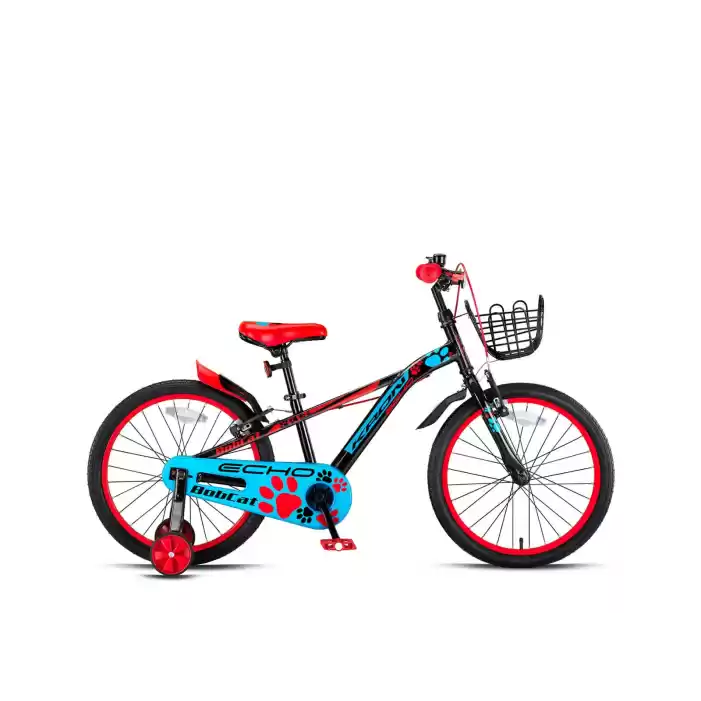 Kron Bobcat 20 Jant V-Fren Çocuk Bisikleti-Siyah-Mavi-Kırmızı