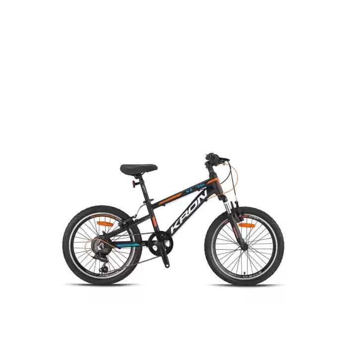 Kron XC-75 20 Jant 7 Vites 28 Cm V-Fren Çocuk Bisikleti - Mat Siyah-Neon Turuncu-Beyaz-Mavi