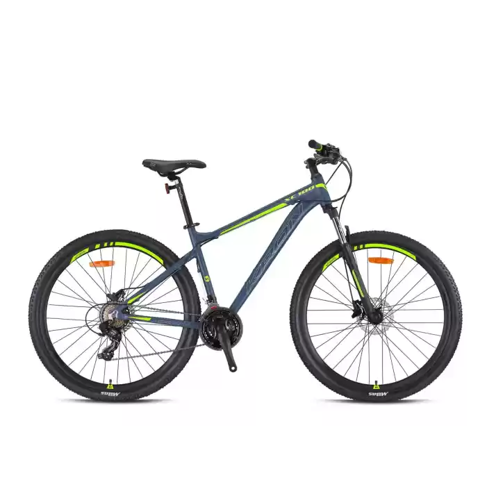Kron XC100 27.5 Jant 21 Vites 48 Cm Hidrolik Fren Dağ Bisikleti-Mat Gri-Gri-Neon Sarı