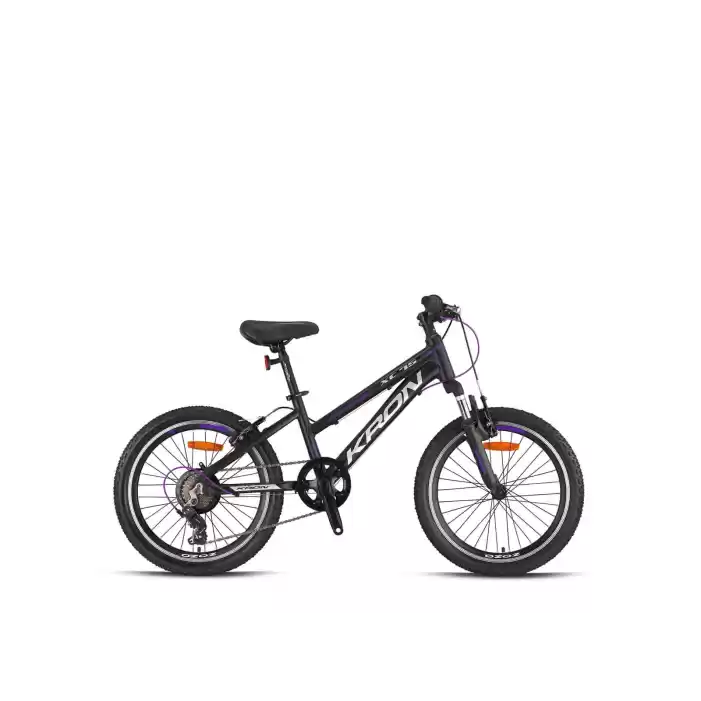 Kron XC75 20 Jant 7 Vites 28 Cm V-Fren Çocuk Bisikleti -Mat Siyah-Mor-Gri