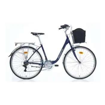 Carraro Julio 28 Jant 21 Vites 43 Cm V-Fren Şehir Bisikleti - Metalik Mavi - Gümüş