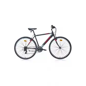Carraro Active 292 28 Jant 21 Vites 40 Cm V-Fren Şehir Bisikleti-Mat Siyah-Açık Turkuaz-Mercan