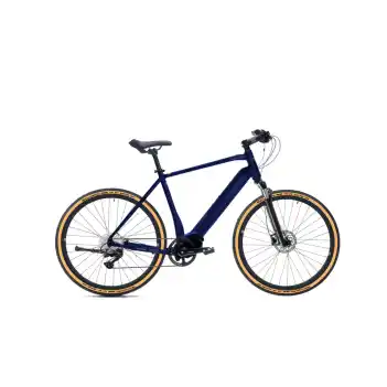 Carraro E-Sportive X 28 Jant 10 Vites 48 Cm Hidrolik Disk Fren Bisiklet-Lacivert-Açık Turuncu-Gümüş