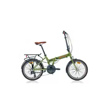 Carraro Flexi 121 20 Jant 21 Vites 35 Cm V-Fren Katlanır Bisiklet - Mat Haki-Siyah-Bakır