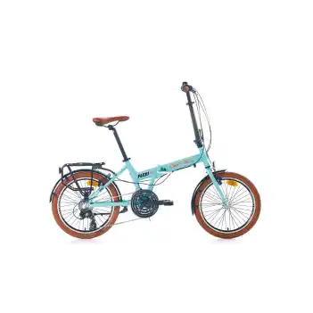 Carraro Flexi 121 20 Jant 21 Vites 35 Cm V-Fren Katlanır Bisiklet - Mat Turkuaz-Siyah-Bakır