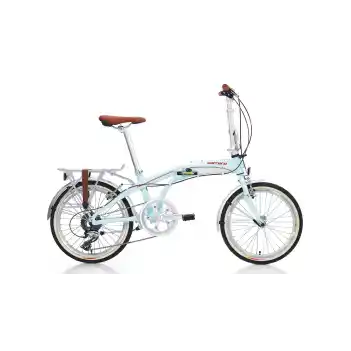 Carraro Flexi Classico 20 Jant 8 Vites 32 Cm V-Fren Katlanır Bisiklet-Pastel Yeşil-Beyaz-Kırmızı-Yeşil