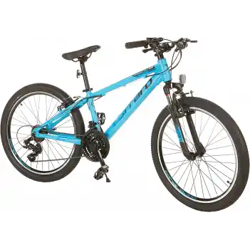 Carraro Force 400 24 Jant 32.5 Cm 21 Vites V-Fren Dağ Bisikleti-Mat Açık Mavi-Gümüş-Siyah