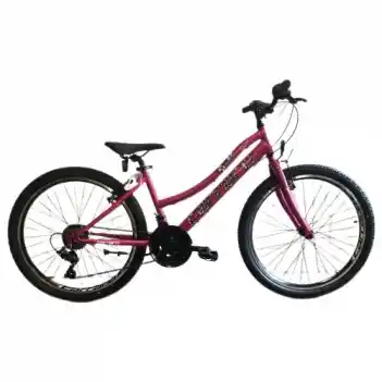 Carraro Speed 242 24 Jant 21 Vites 36 Cm V-Fren Dağ Bisikleti-Fuşya-Beyaz-Lila-Turkuaz