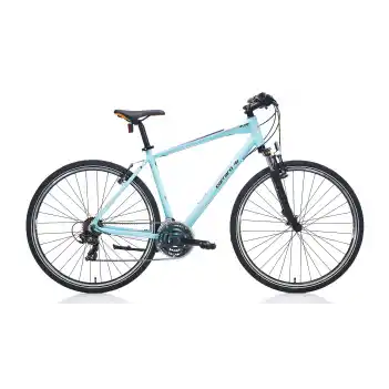 Carraro Sportive 220 28 Jant 21 Vites 45.7 Cm V-Fren Şehir Bisikleti-Mat Açık Mavi-Siyah-Turuncu