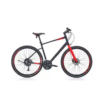 Carraro Sportive 328 28 Jant 52 Cm HD Fren 27 Vites Şehir Bisikleti - Mat Siyah - Kırmızı