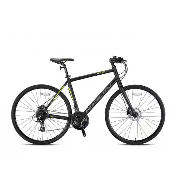 Kron SPX150 28 Jant 24 Vites 55 Cm Hidrolik Disk Fren Trekking Bisikleti - Mat Siyah-Neon Sarı-Füme