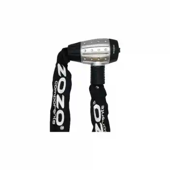 Zozo 90 Cm - 6 mm Kalınlık Anahtarlı Zincir Kilit - Siyah