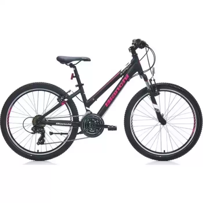 Bianchi Aspıd 25 24 Jant 21 Vites 33 Cm V-Fren Dağ Bisikleti-Mat Siyah-Fuşya-Beyaz