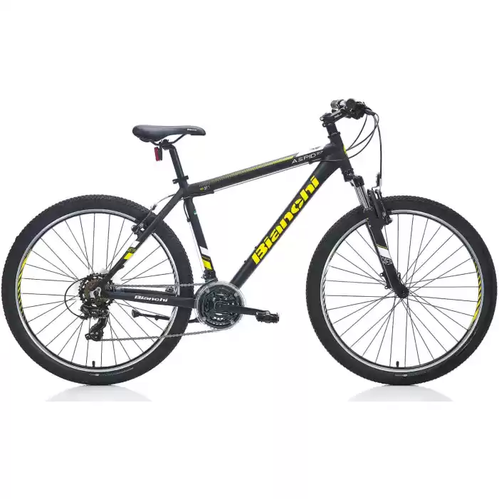 Bianchi Aspıd 26 Jant 21 Vites 43 Cm V-Fren Dağ Bisikleti-Mat Siyah-Sarı-Beyaz