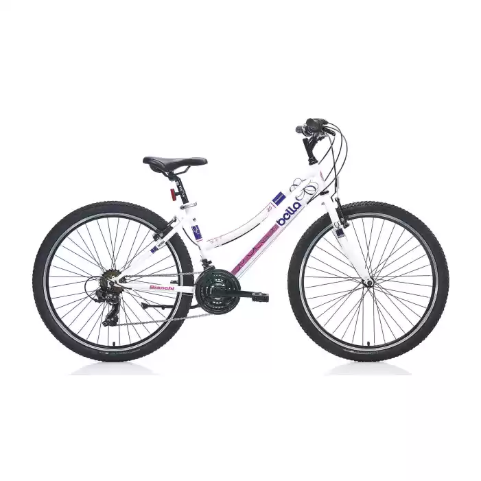 Bianchi Bella 26 Jant 21 Vites 38 Cm V-Fren Dağ Bisikleti-Beyaz-Eflatun-Mor