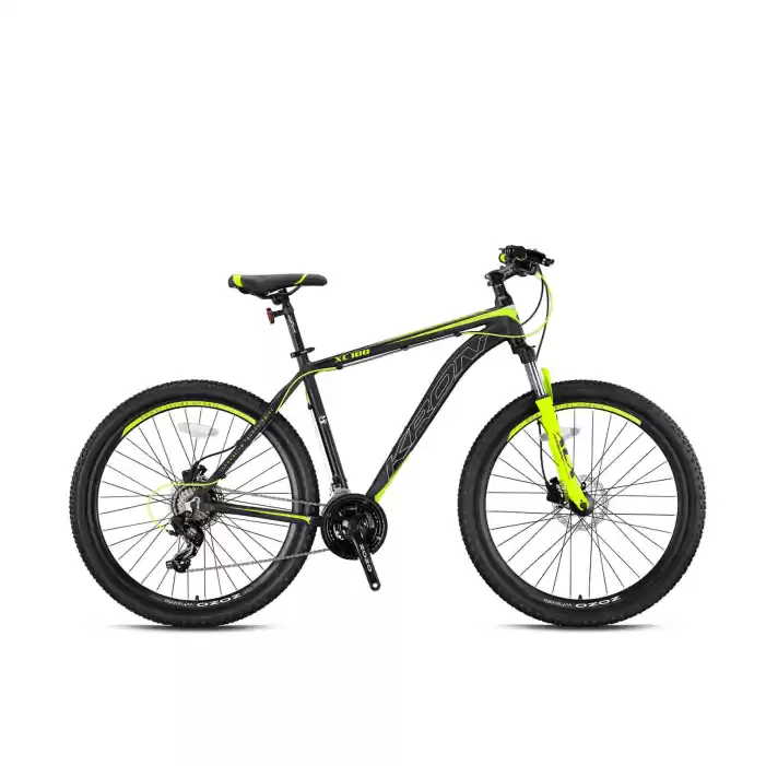 Kron XC100 - 27.5 Jant 21 Vites 41 Cm Hidrolik Disk Fren Dağ Bisikleti - Mat Siyah-Gri-Neon Sarı