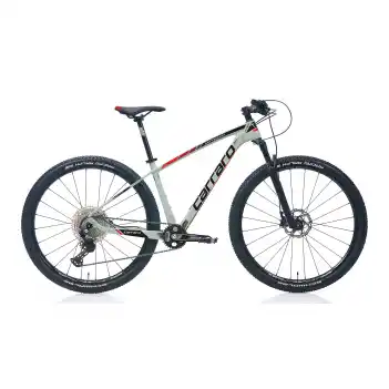 Carraro Setteguadi 9.1 Dağ 47,5 Kadro Deore 12 Vites Hidrolik Fren Dağ Bisikleti-Çimento Grisi-Kırmızı-Siyah