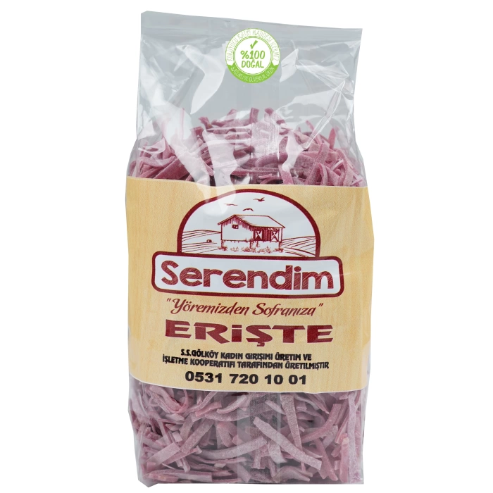 Kırmızı Pancarlı Erişte 350 gr (Doğal - Katkısız)