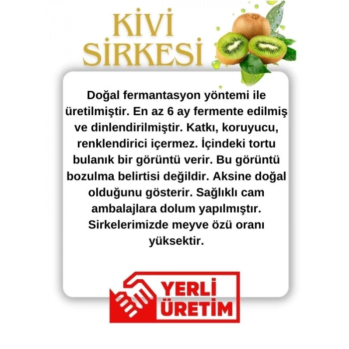 Ordu Organik Pazar Kivi Sirkesi 500 ML