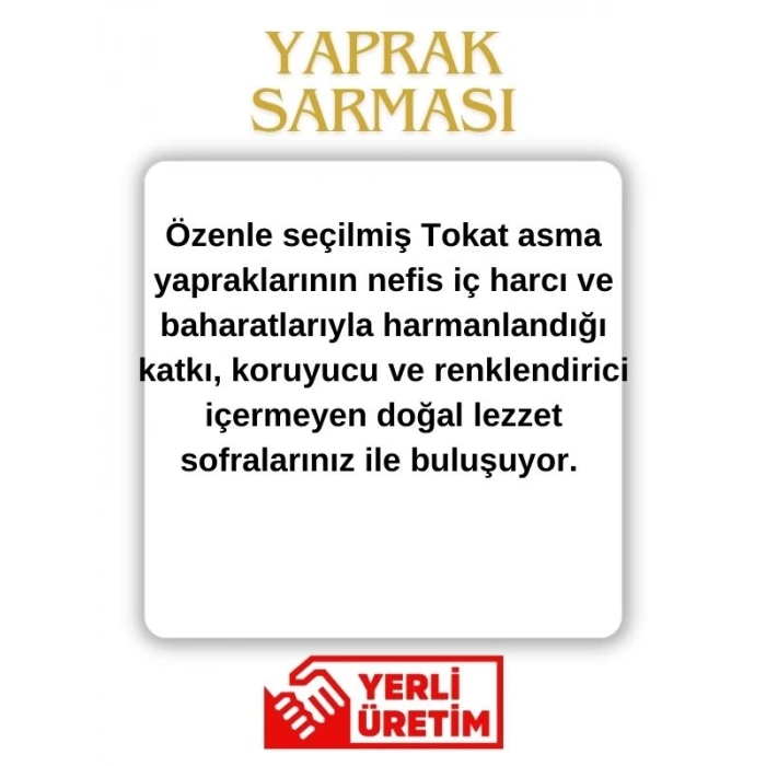 Ordu Organik Pazar Yaprak Sarması 1000 Gr