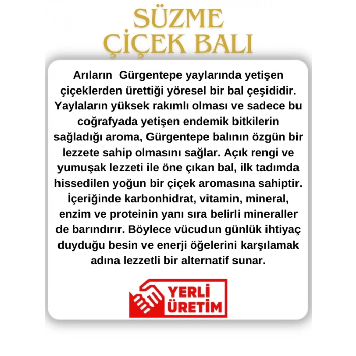 Süzme Çiçek Balı 470 GR