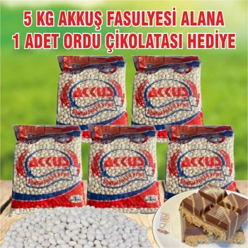 5 KG AKKUŞ ŞEKER FASULYESİ ALANA 1 ADET ORDU ÇİKOLATASI HEDİYE