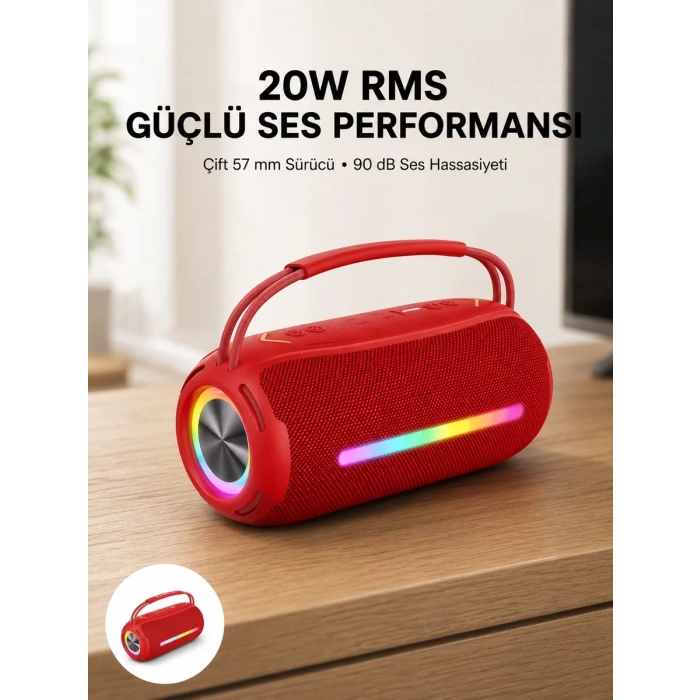 Nevamel® USB/SD/AUX Girişli Hoparlör – 10 W × 2 Çift Sürücü