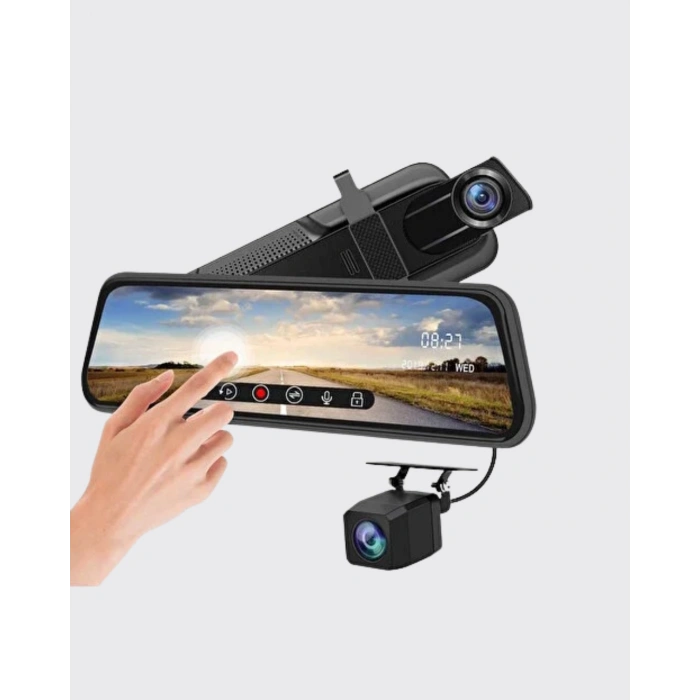 Nevamel® 10 İnç Tam Dokunmatik Dikiz Aynası Kamera Ön Arka Full HD