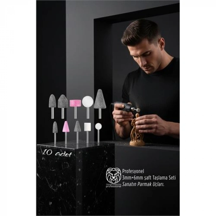Nevamel® 10lu Dremel Ve Matkap Ucuna Taşlama Seti - 3mm+6mm Şaft Profesyonel Oyma Şekillendirme ve Rötuş Uçları