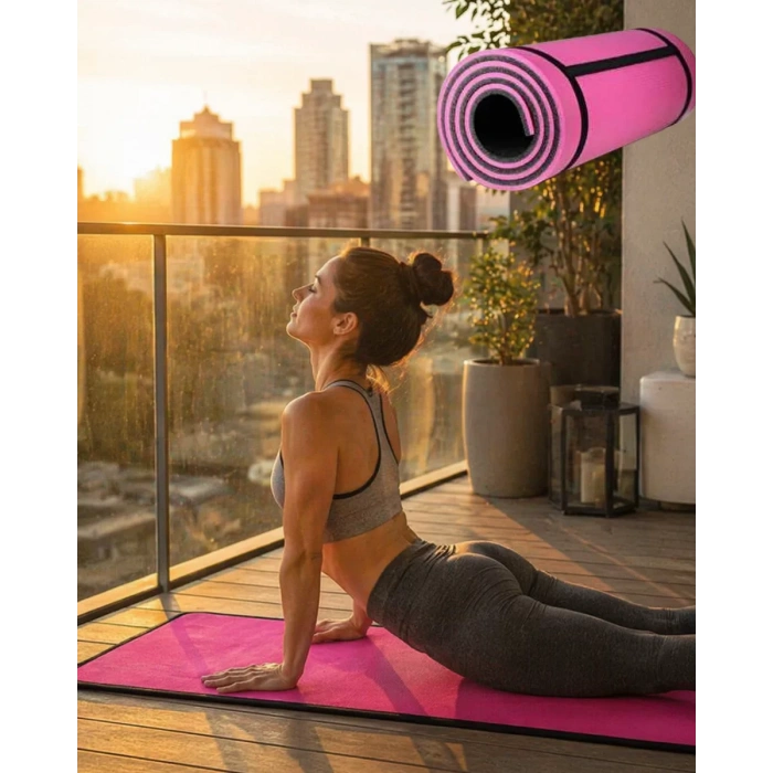 Nevamel® 10 mm Egzersiz Matı Pilates Yoga Aerobik İçin Kaymaz Yüzey Kolay Temizlenebilir