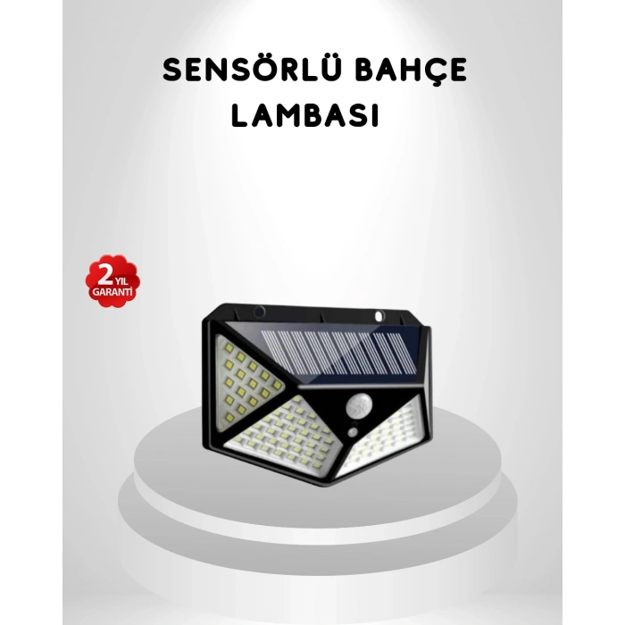 Nevamel 100 LED Güneş Enerjili Bahçe Lambası – PIR Sensörlü IP65 Su Geçirmez Dış Mekan Aydınlatma