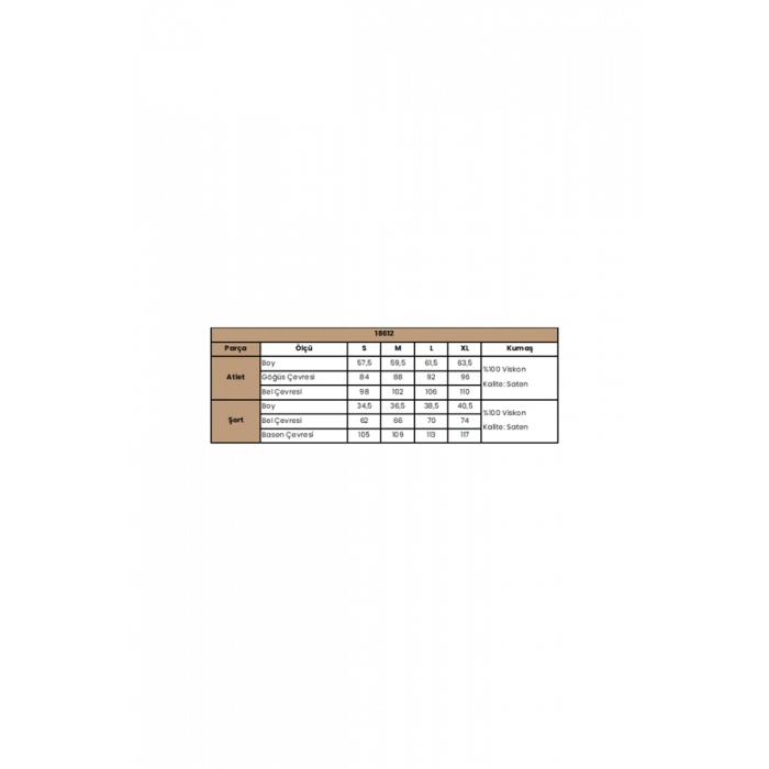 Nevamel® %100 Viskon Dantelli Ve Dekolteli Saten Şort Takımı (Kod:100)