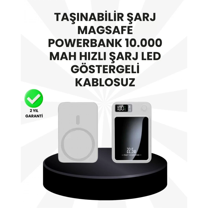 Nevamel® 10000mAh Kapasiteli Manyetik USB-C ve Kablosuz Powerbank W09