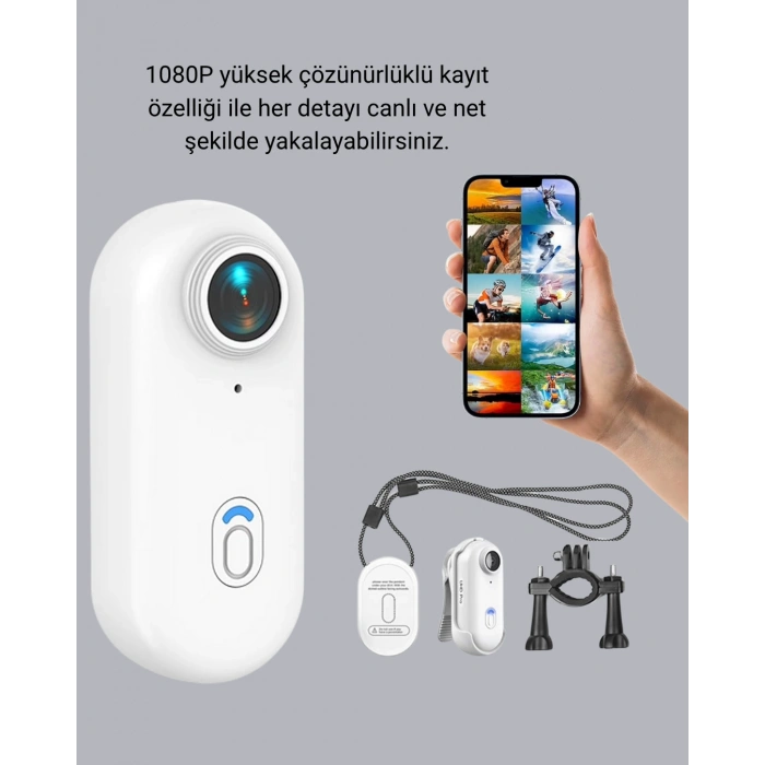 Nevamel 1080P Full HD Spor Kamerası 360° Klips ve WiFi Özellikli