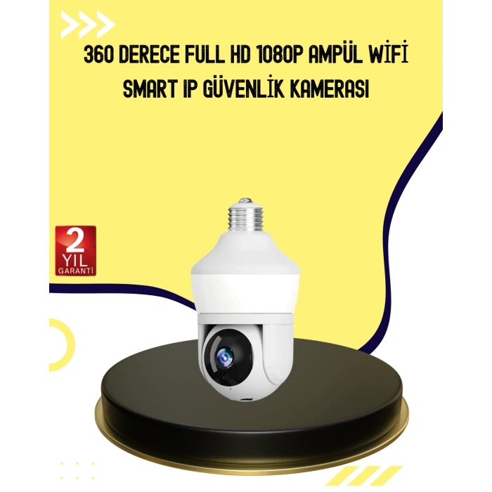 Nevamel® 1080P Görüntü Kaliteli Wi-Fi Ampul Tipi Güvenlik Kamerası